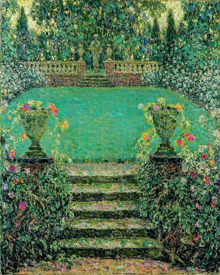 Henri Le Sidaner 1862 1939 THE GARDEN MARKETS GERBEROY Painting by ...