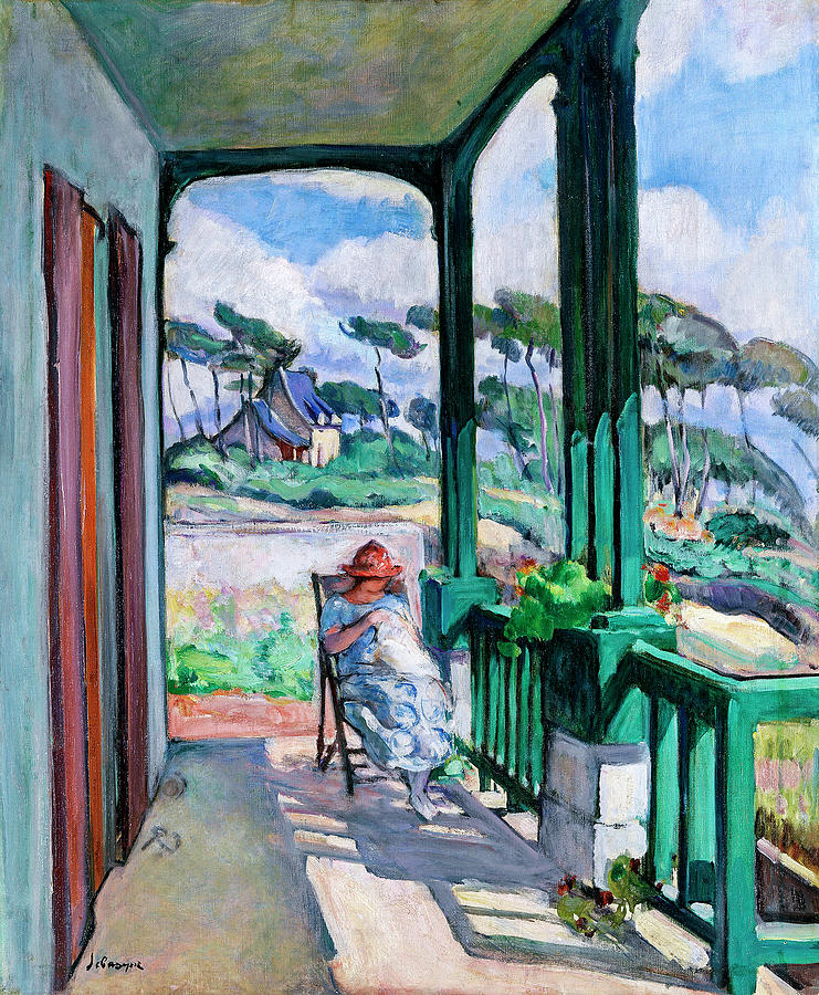 Henri Lebasque 1865 1937 MORGAT COUTURE ON THE TERRACE IN SUMMER ...