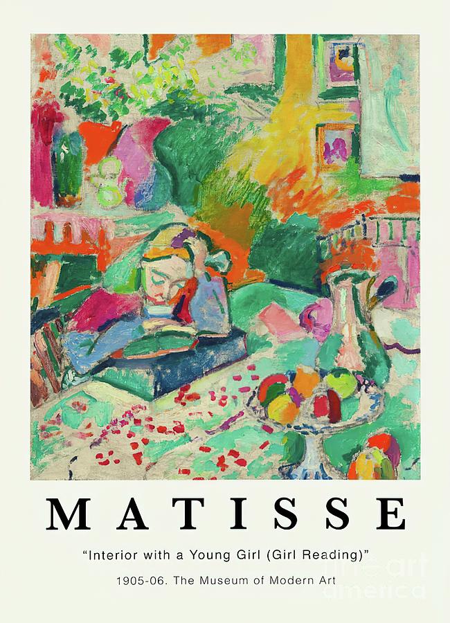 Henri Matisse Interior With A Young Girl Reading Digital Art By Henri ...