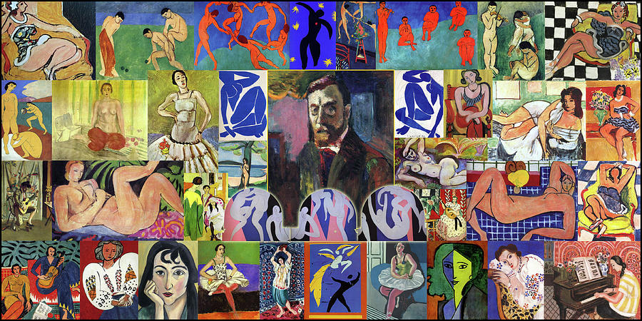 Abstract Painting - Henri Matisse most famous pieces, Nude, Dance, Music by Scott Mendell