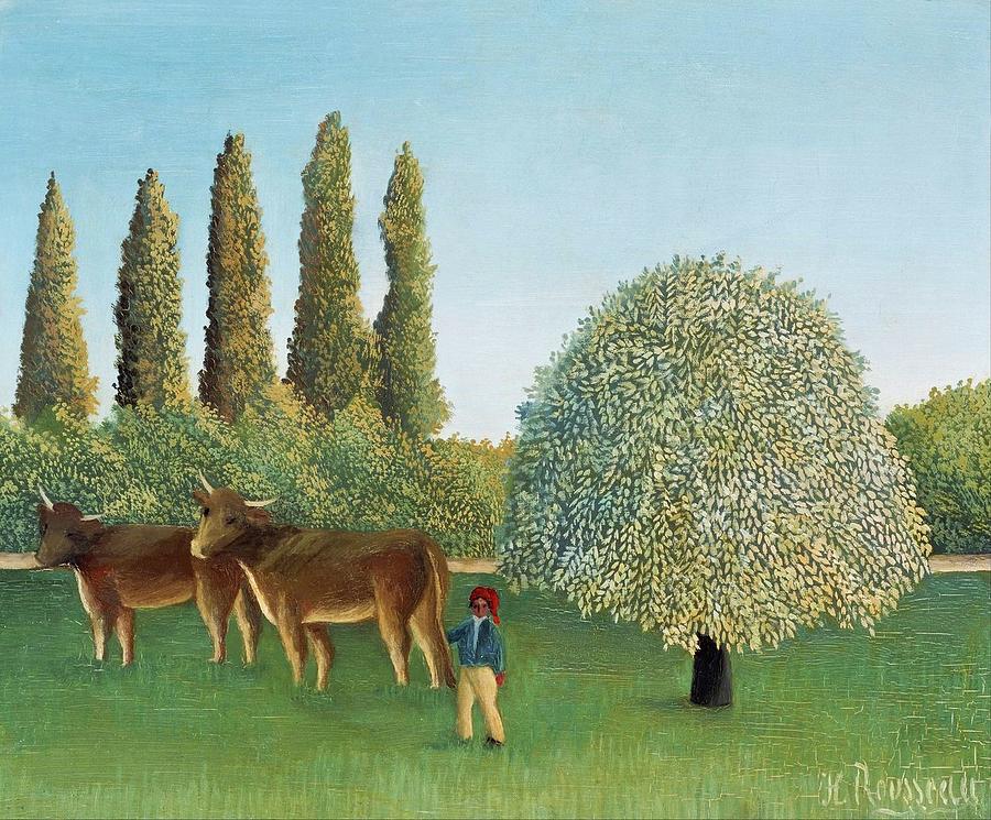 Henri Rousseau's Meadowland The Pasture 1910 famous painting Painting ...