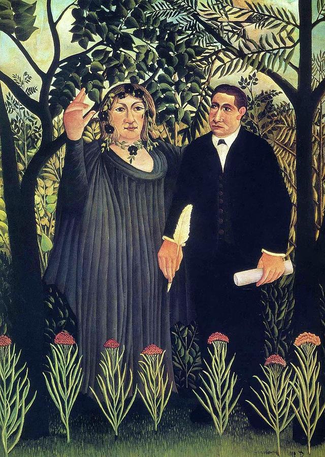 Henri Rousseau's The Muse Inspiring the Poet 1909 famous painting ...