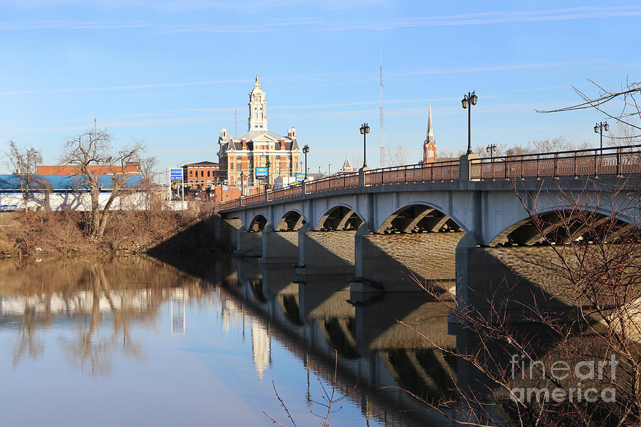 Henry County Courthouse and the Perry Street Bridge Napoleon Ohio 0086 Photograph by Jack Schultz