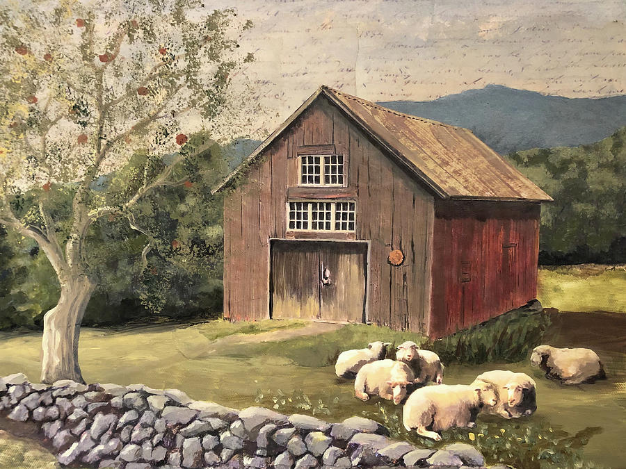 Henry Gould Road Barn 2 Mixed Media by Lisa Curry Mair