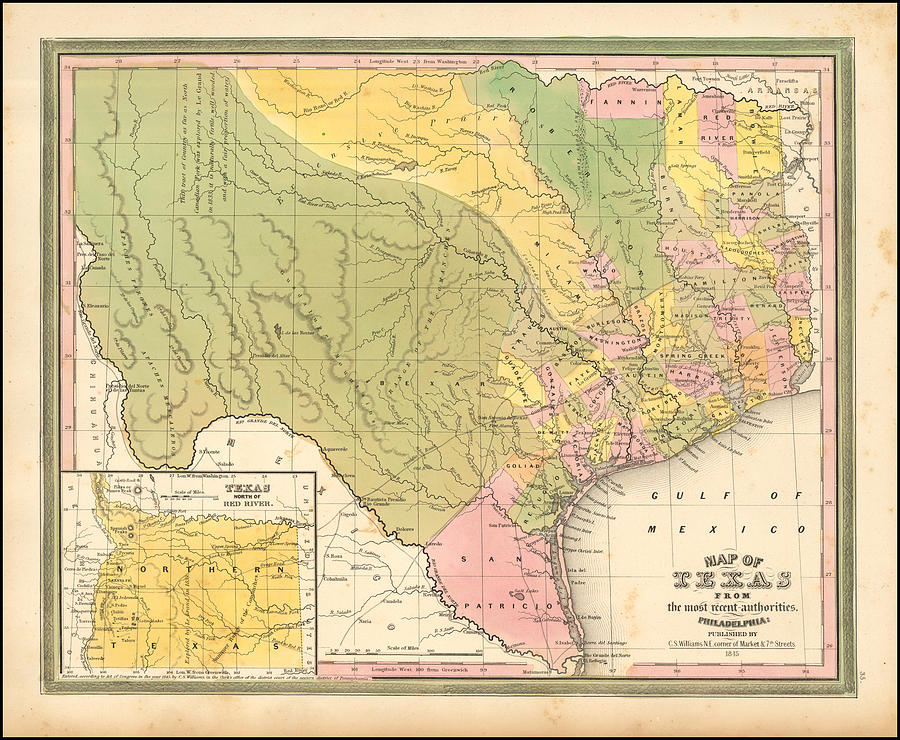 Henry Schenk Tanner Title Republic Of Texas Map Of Texas From The Most 