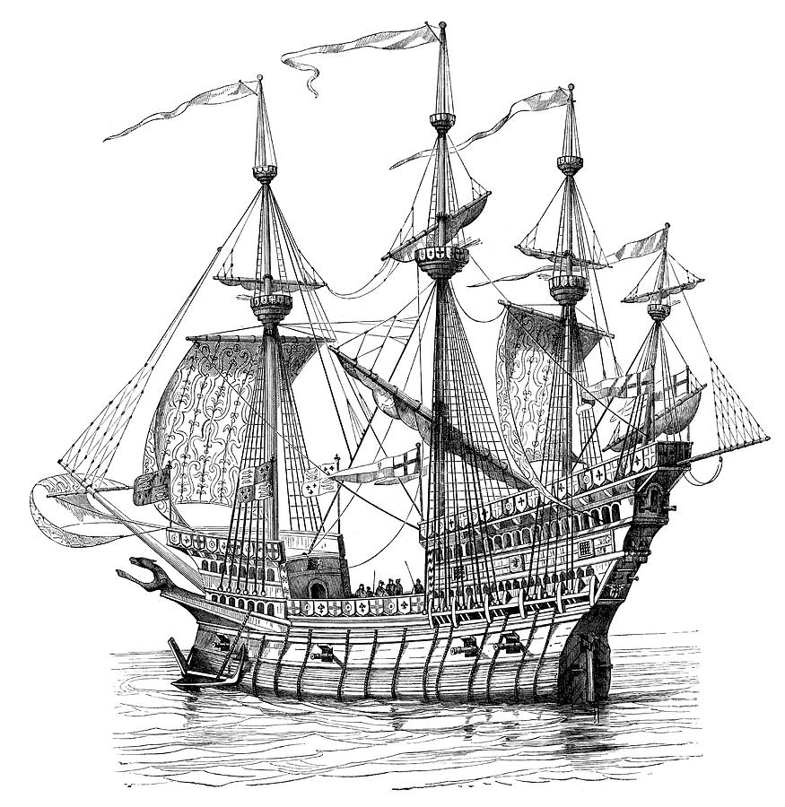 Henry VIIIs warship Drawing by Duncan1890