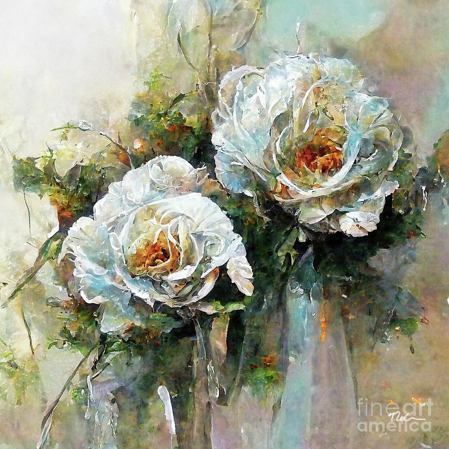 Her Bridal Roses Painting by Tina LeCour