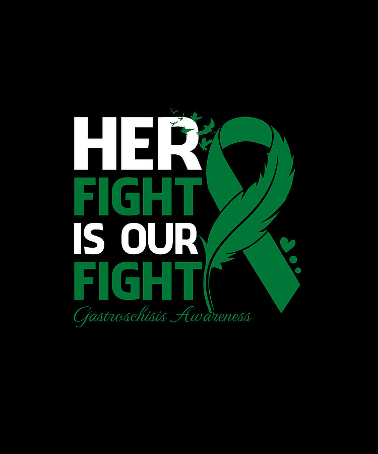 Her Fight Is Our My Fight GASTROSCHISIS AWARENESS Ribbon Feathers ...