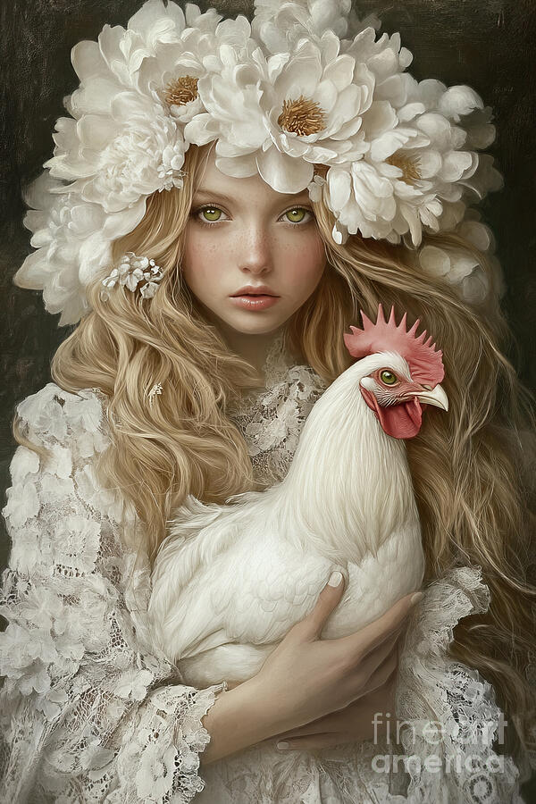 Her Pet Chicken Digital Art by Tina LeCour Her Pet Chicken Digital Art by Tina LeCour