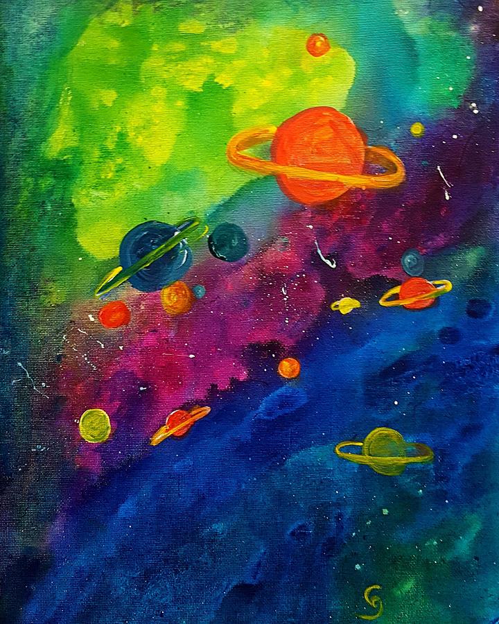 Her Planets             2034 Painting by Cheryl Nancy Ann Gordon