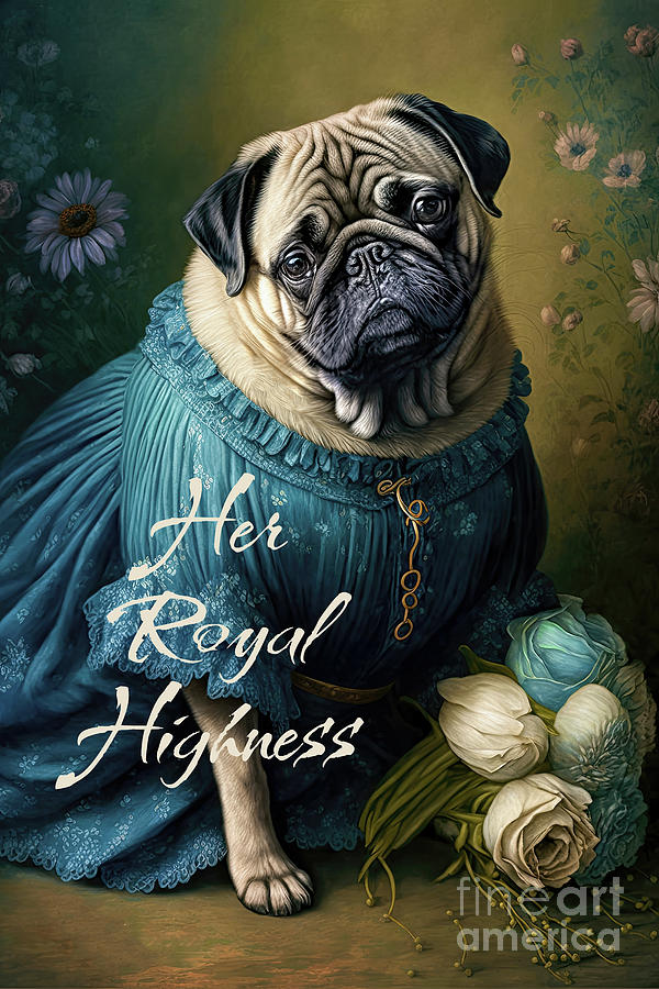 Dog Digital Art - Her Royal Highness by Tina LeCour