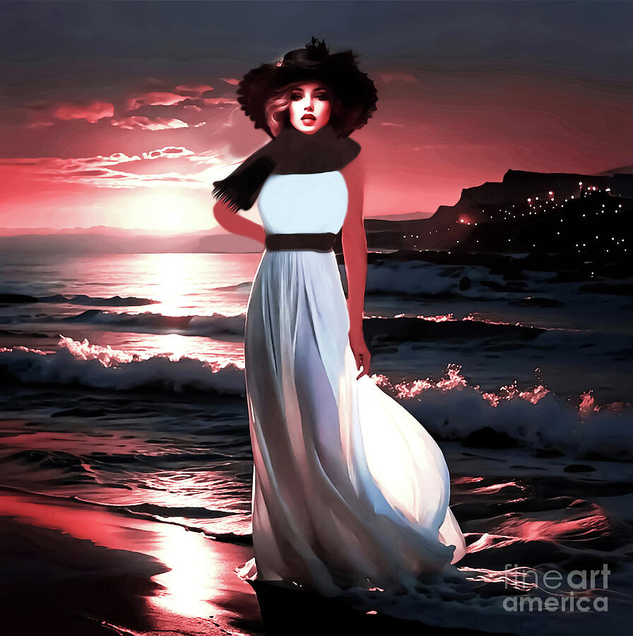Her Sunset Stroll Digital Art by Eddie Eastwood