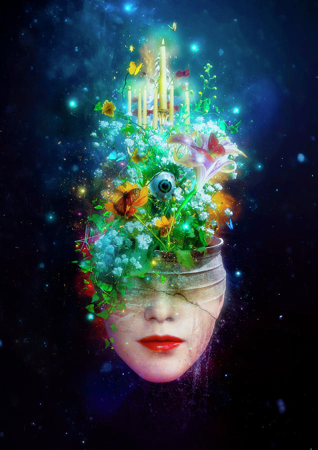 Surreal Digital Art - Herbal Movement II by Mario Sanchez Nevado