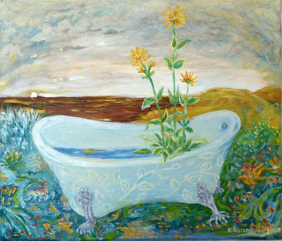 Herbalbath Painting by Elzbieta Goszczycka