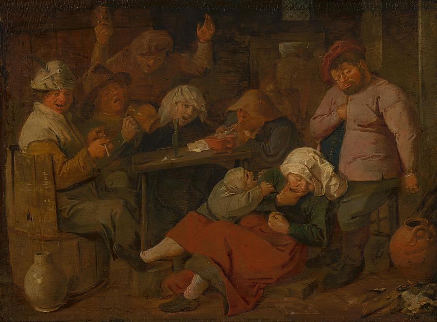 herberg met dronken boeren Poor Folk Drinking in a Tavern Painting by ...