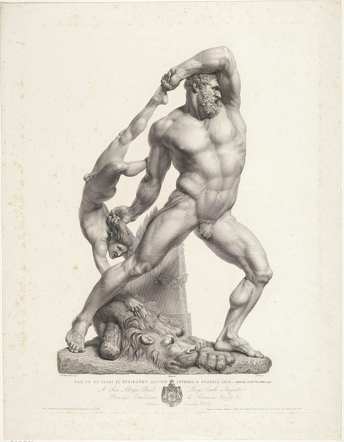 Hercules and Lichas  Drawing by Giovanni Folo