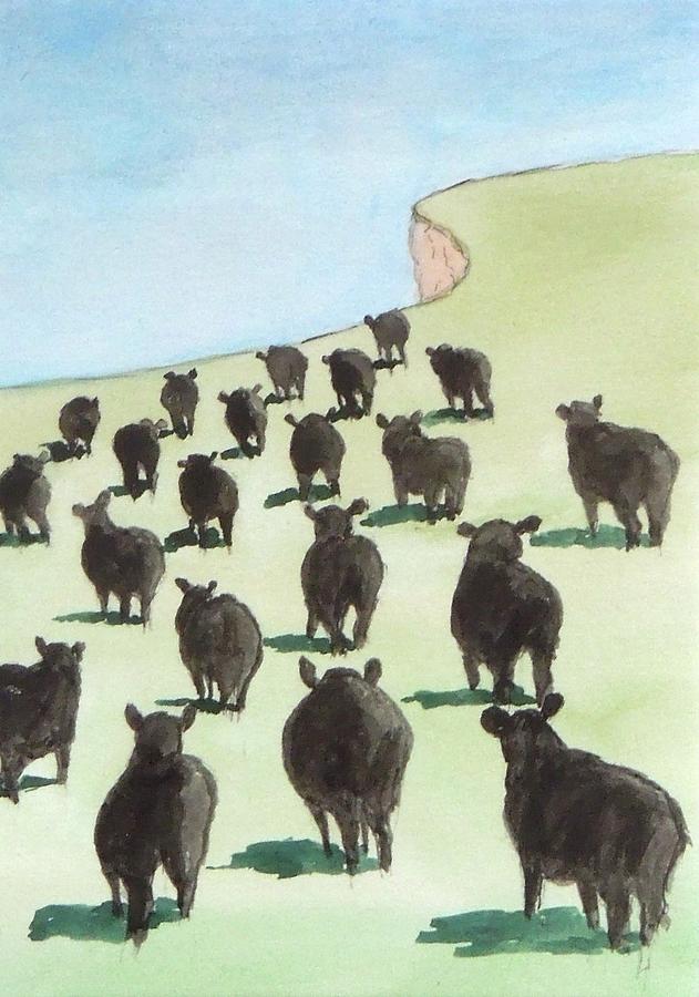 Herd Hazards Painting by Phyllis Andrews