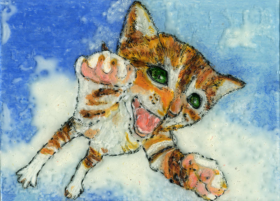 Cat Painting - Here Comes Trouble by Phil Strang