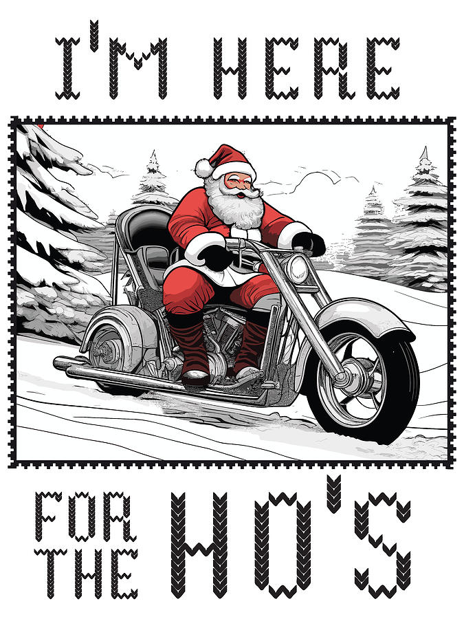 Biker Santa Rider Digital Art by Long Shot