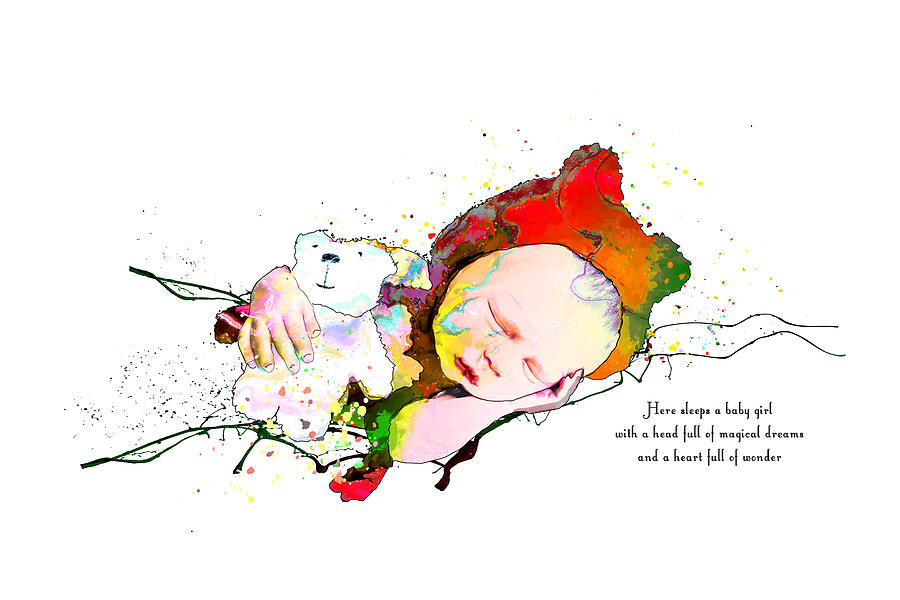 Here Sleeps A Baby Girl Mixed Media by Miki De Goodaboom