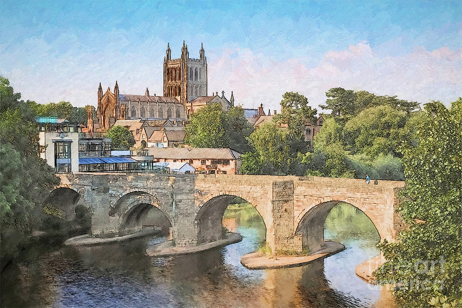 Hereford Cathedral and River Wye, Herefordshire, UK Photograph by Philip Preston