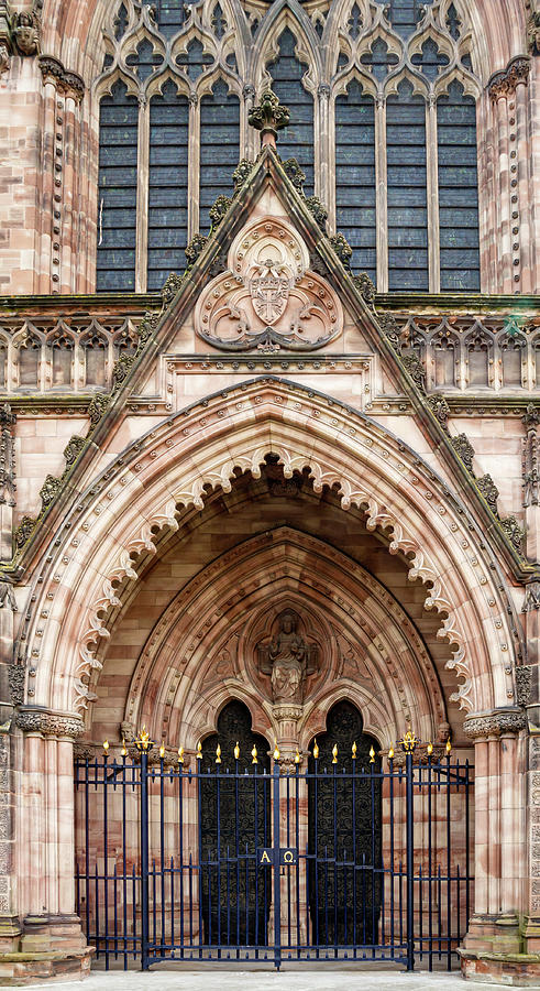 Hereford Cathedral doorway Photograph by Shirley Mitchell