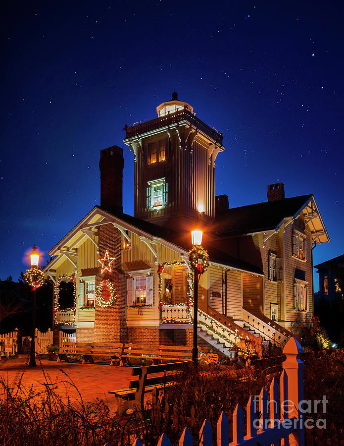 Hereford Lighthouse Christmas-Vertical Photograph by Nick Zelinsky Jr