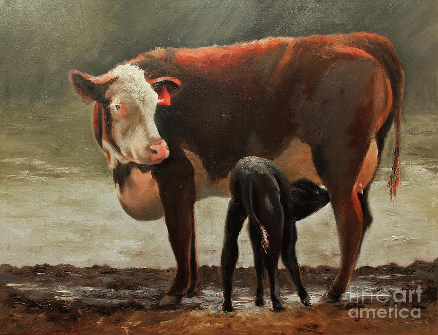 Hereford Pasteurized Painting by Terri  Meyer