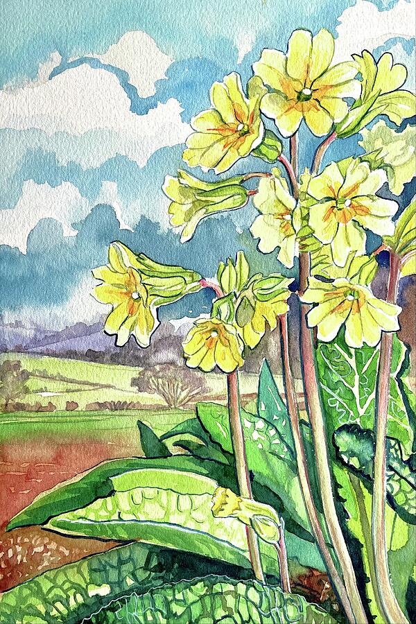 Herefordshire Primroses Painting