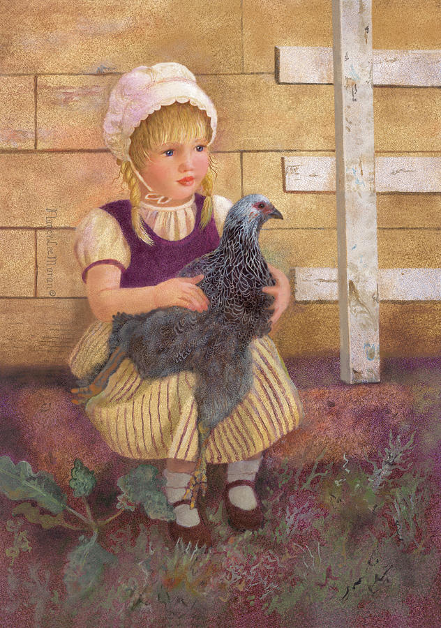 Heritage Hen Brahma Chicken Painting by Nancy Lee Moran