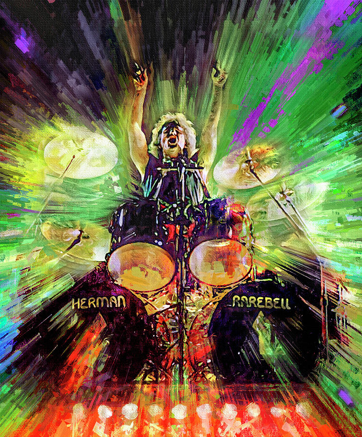 Drum Mixed Media - Herman Rarebell by Mal Bray