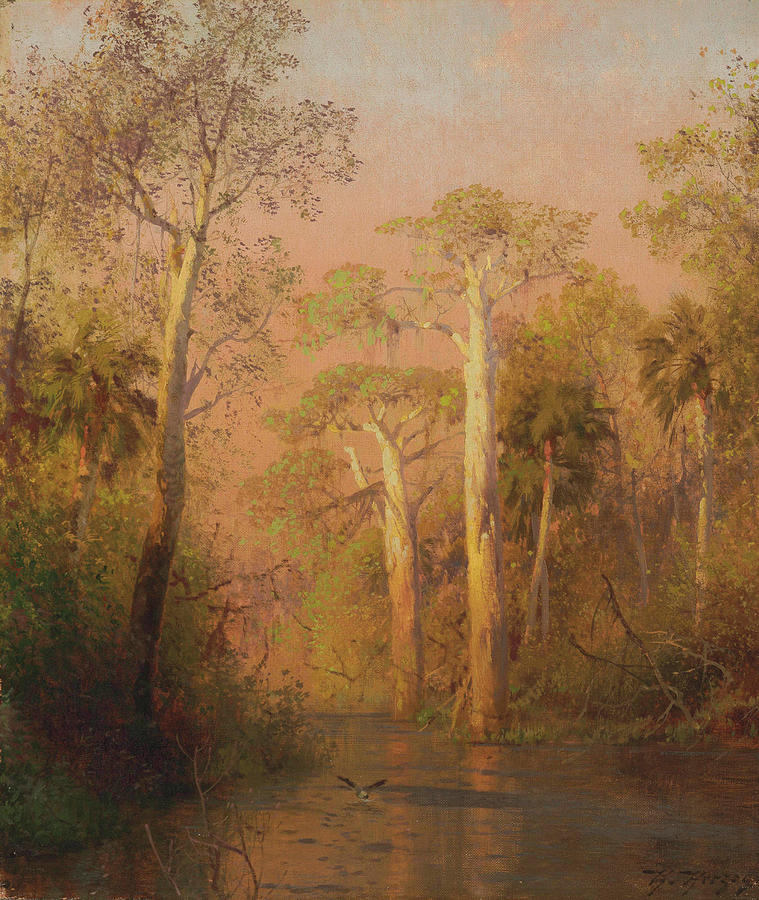 Hermann Herzog 1831-1932 Florida Landscape by Artistic Rifki