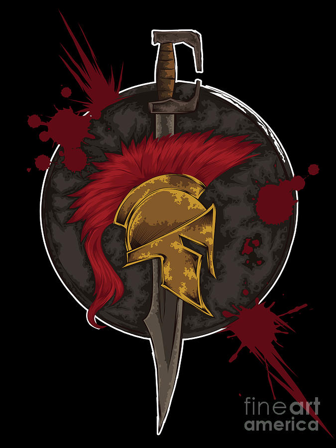 spartan sword and shield wallpaper
