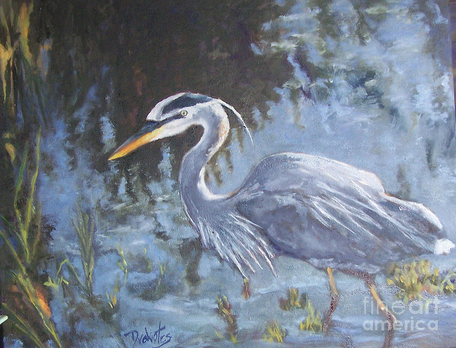 Heron Painting by Alicia Drakiotes - Fine Art America