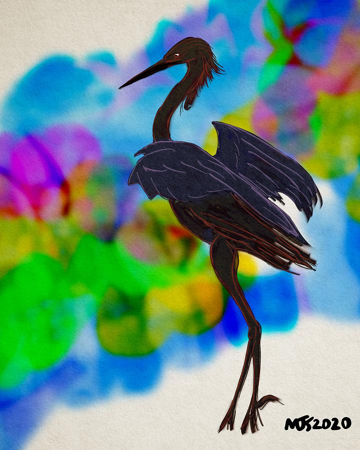 Heron At Dusk Digital Art by Michael Kallstrom