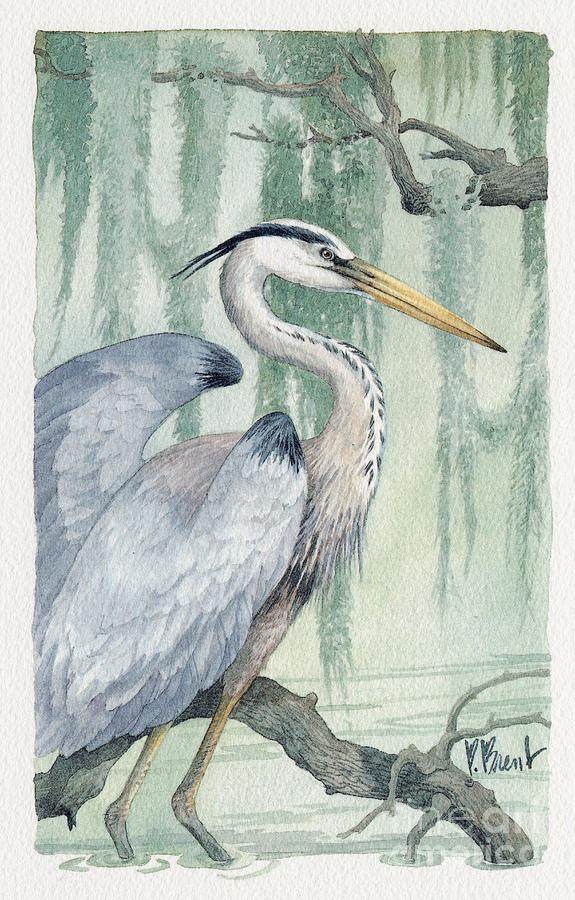 Bird Painting - Heron Bayou by Paul Brent