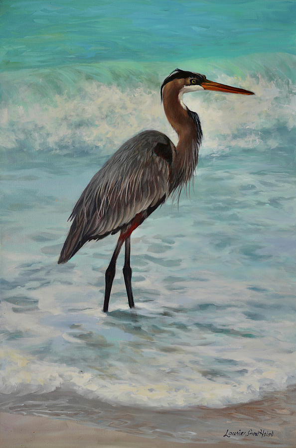Waterfowl Painting - Heron Blues by Laurie Snow Hein