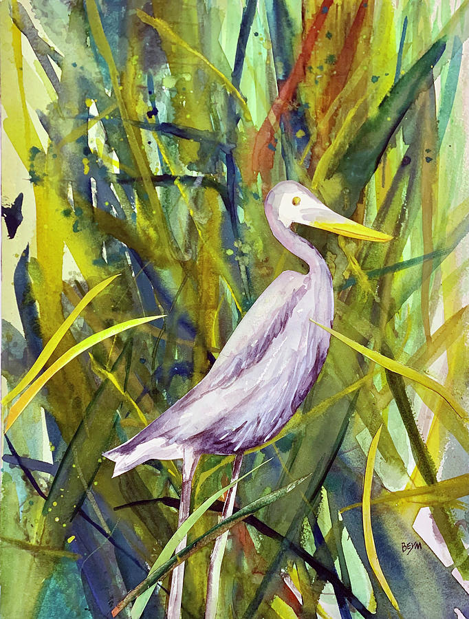 Heron Painting by Clara Sue Beym