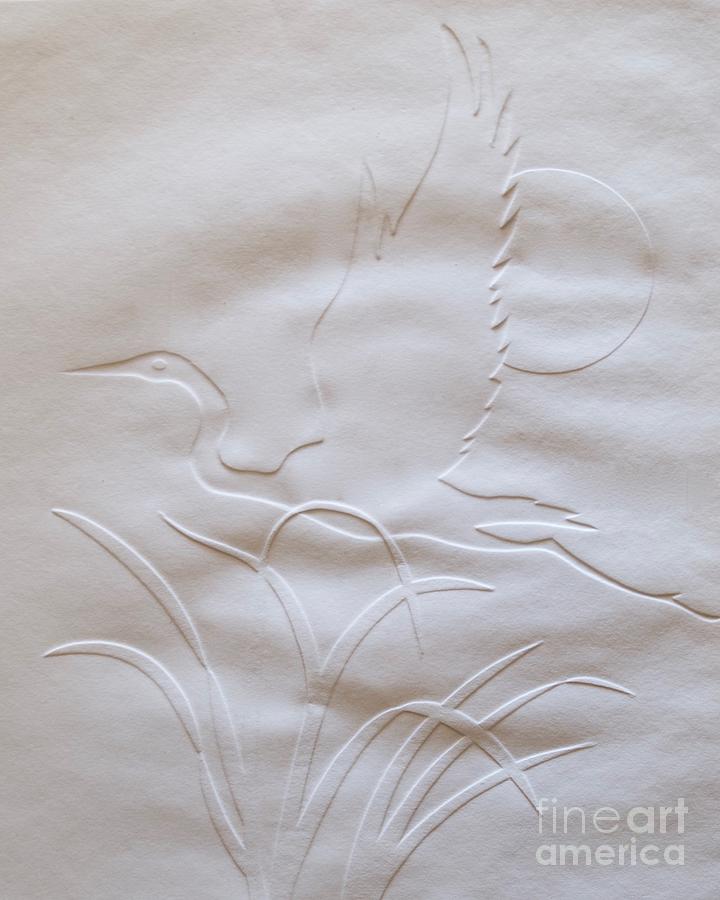 Heron crossing the Moon Relief by AnnaJo Vahle
