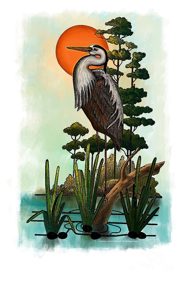 Heron Painting by Lisa Middleton