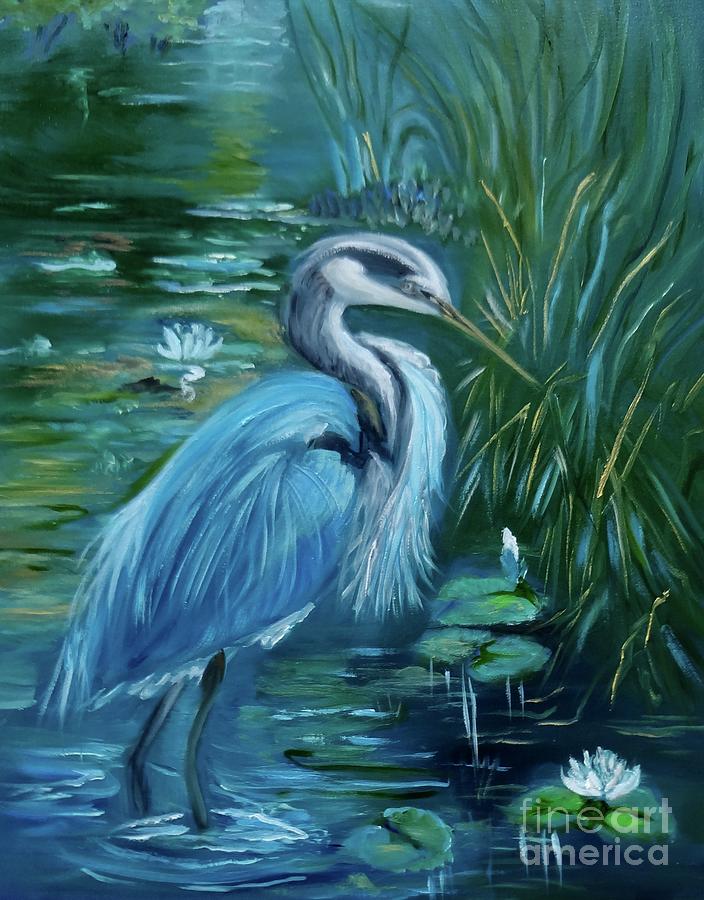 Heron Plumage Painting by Jenny Lee