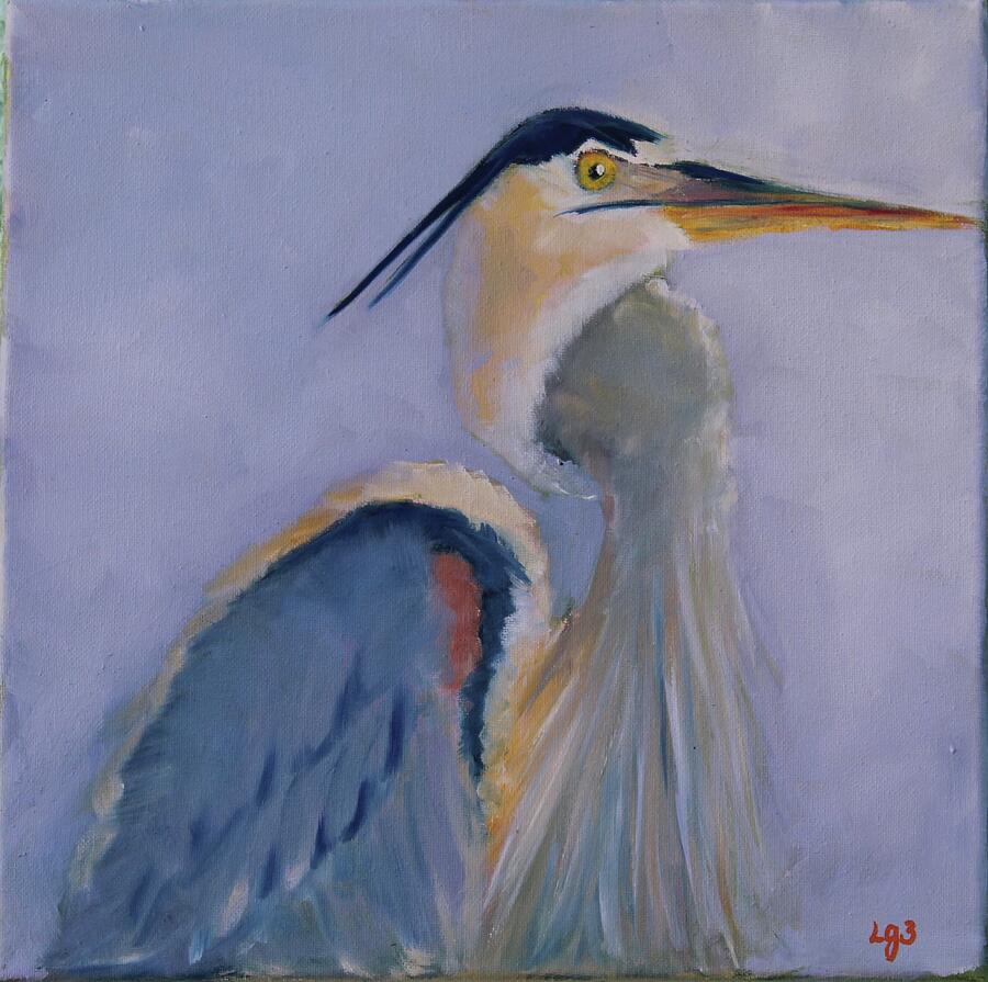 Heron Portrait Painting by Lisa Burlinson Heron Portrait Painting by Lisa Burlinson