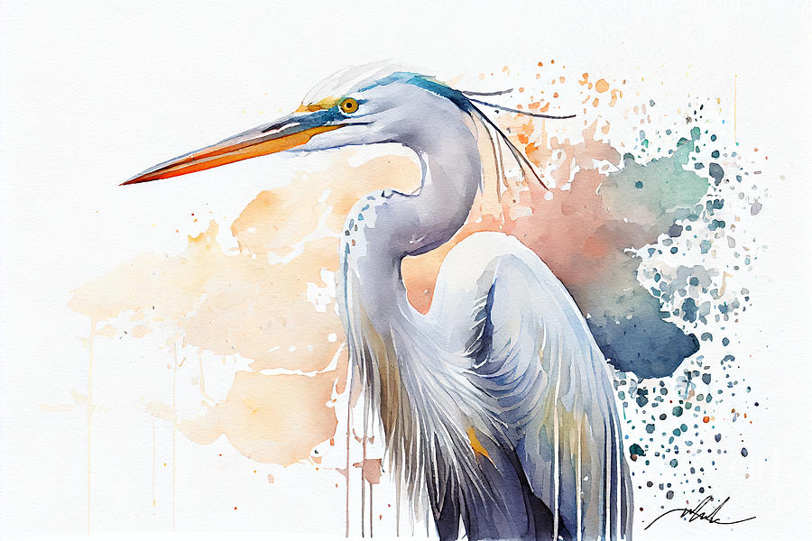 Heron Rainbow Painting by Stephen Wheeler - Fine Art America