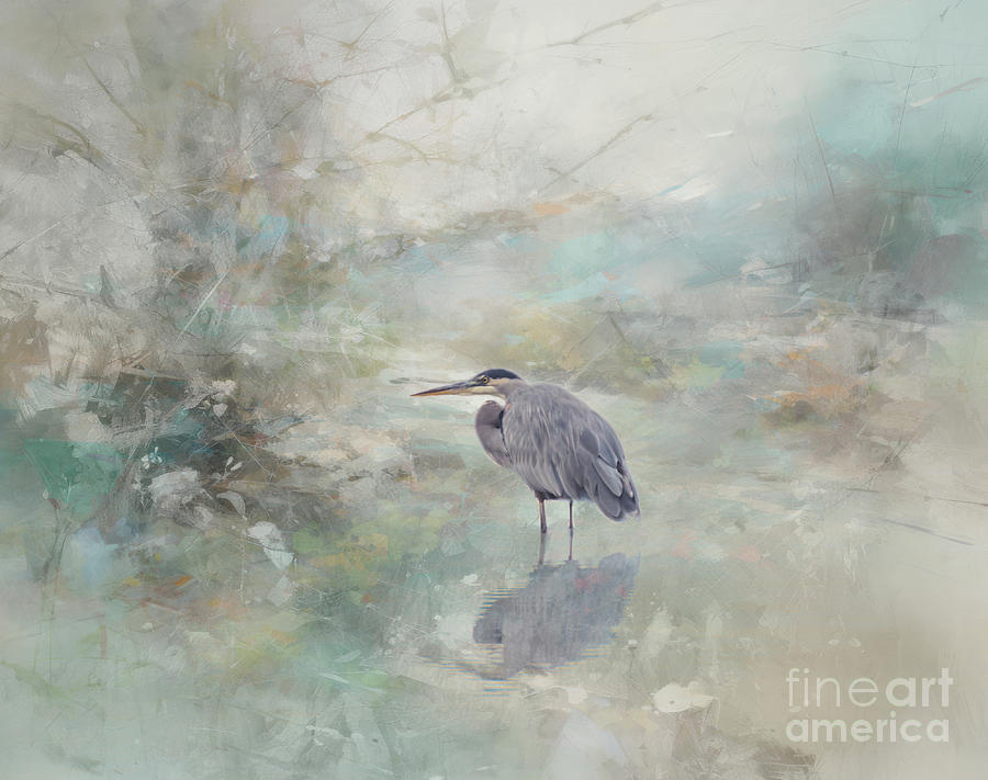 Heron series A, no. 2 Digital Art by Marilyn Wilson