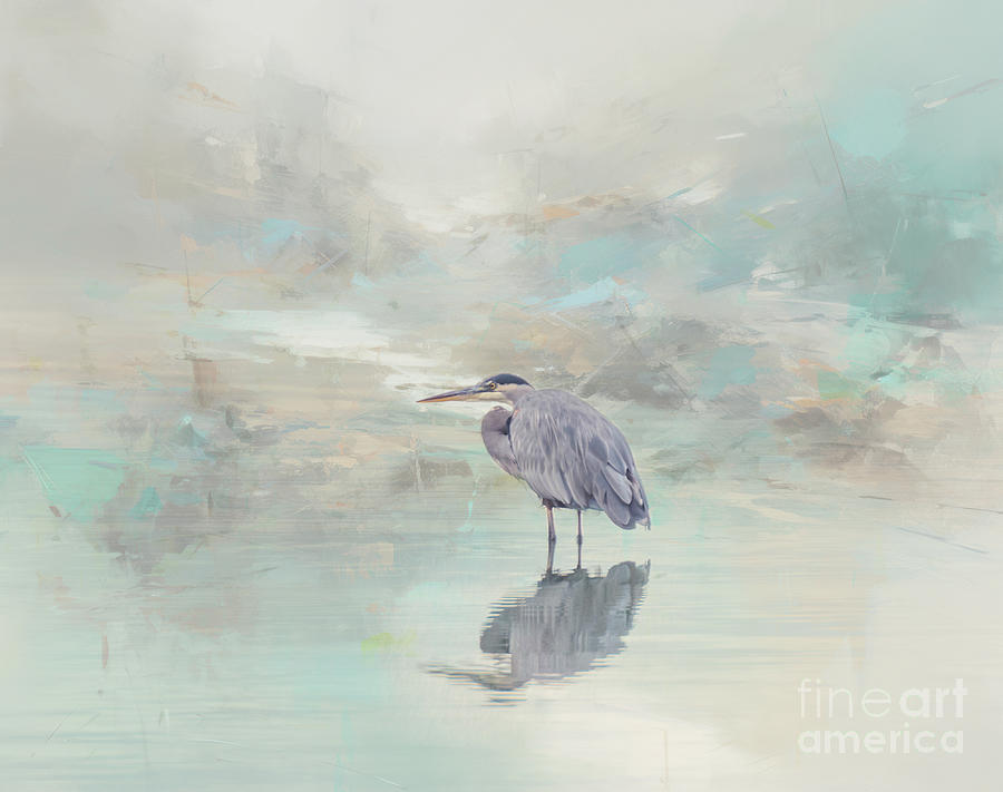 Wildlife Digital Art - Heron series A, no. 3 by Marilyn Wilson