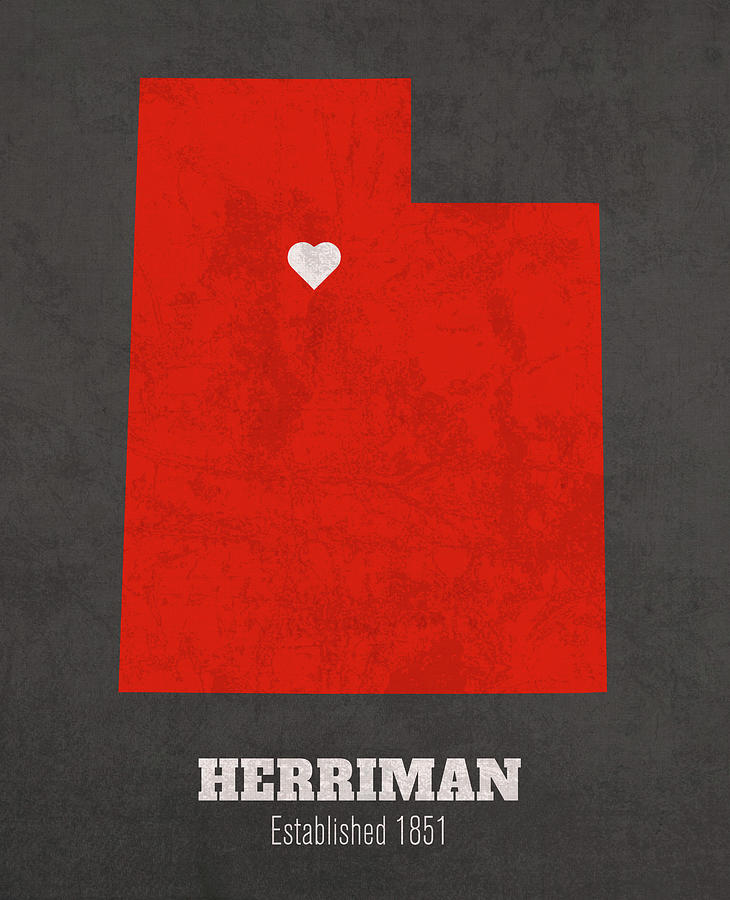 Herriman Utah City Map Founded 1851 University of Utah Color Palette ...