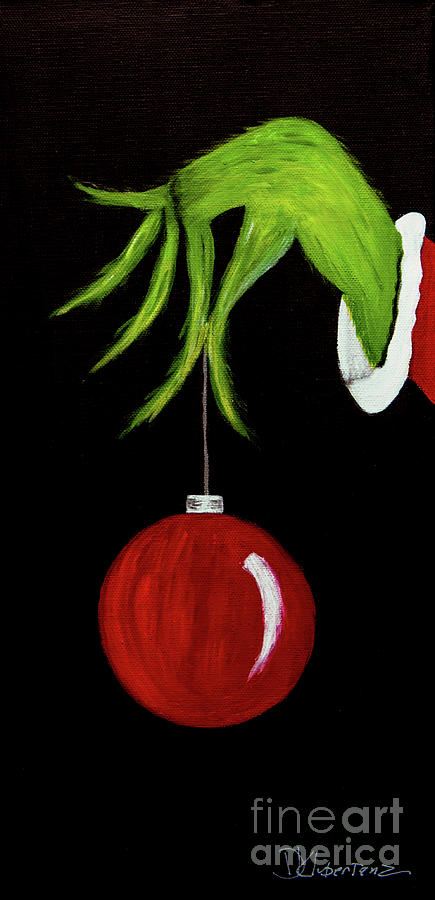 Christmas Painting - Hes a Mean One by Deborah Klubertanz