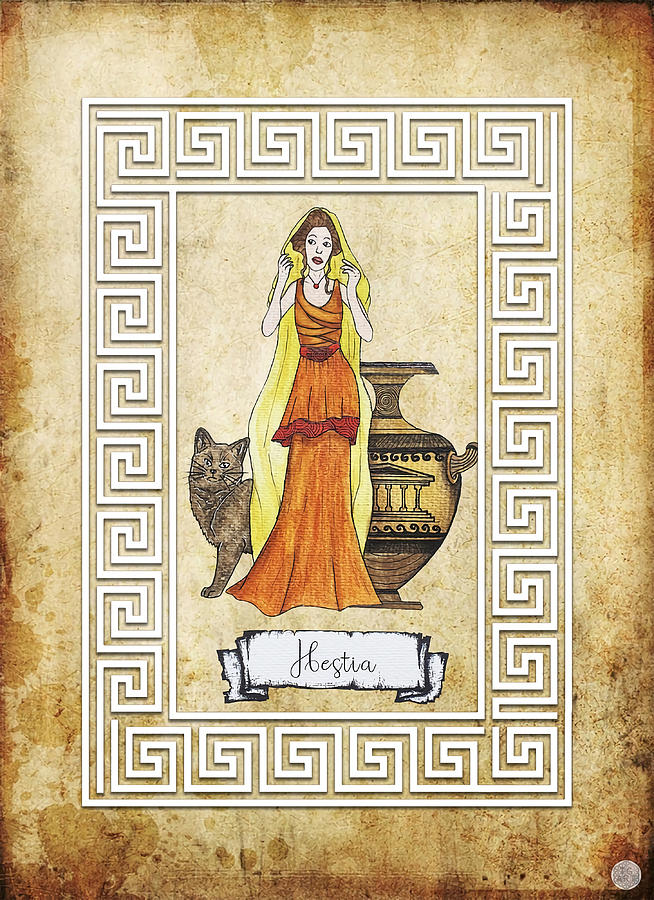 Hestia Greek Gods Collection Poster trending Painting by Adrian Abbie ...