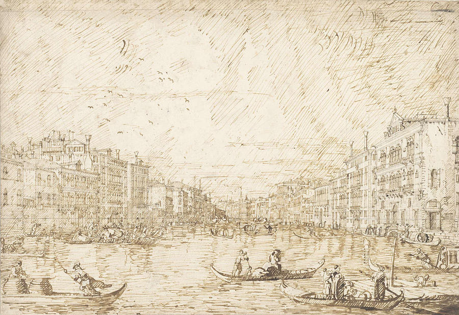 Canaletto Painting - Het Canal Grande te Veneti    by Canaletto
