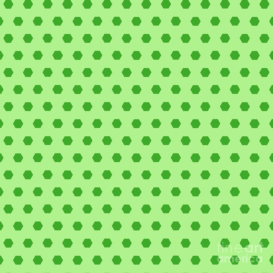 Hexagon Honeycomb Kikko Dot Pattern In Light Apple And Grass Green N.2274 Painting